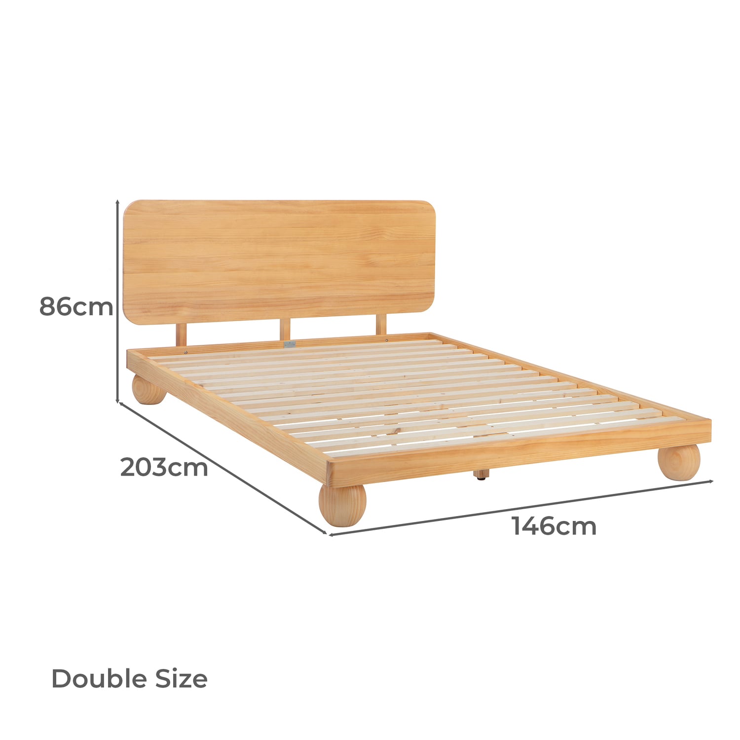 Bobble Pine Wood Ball Foot Bed