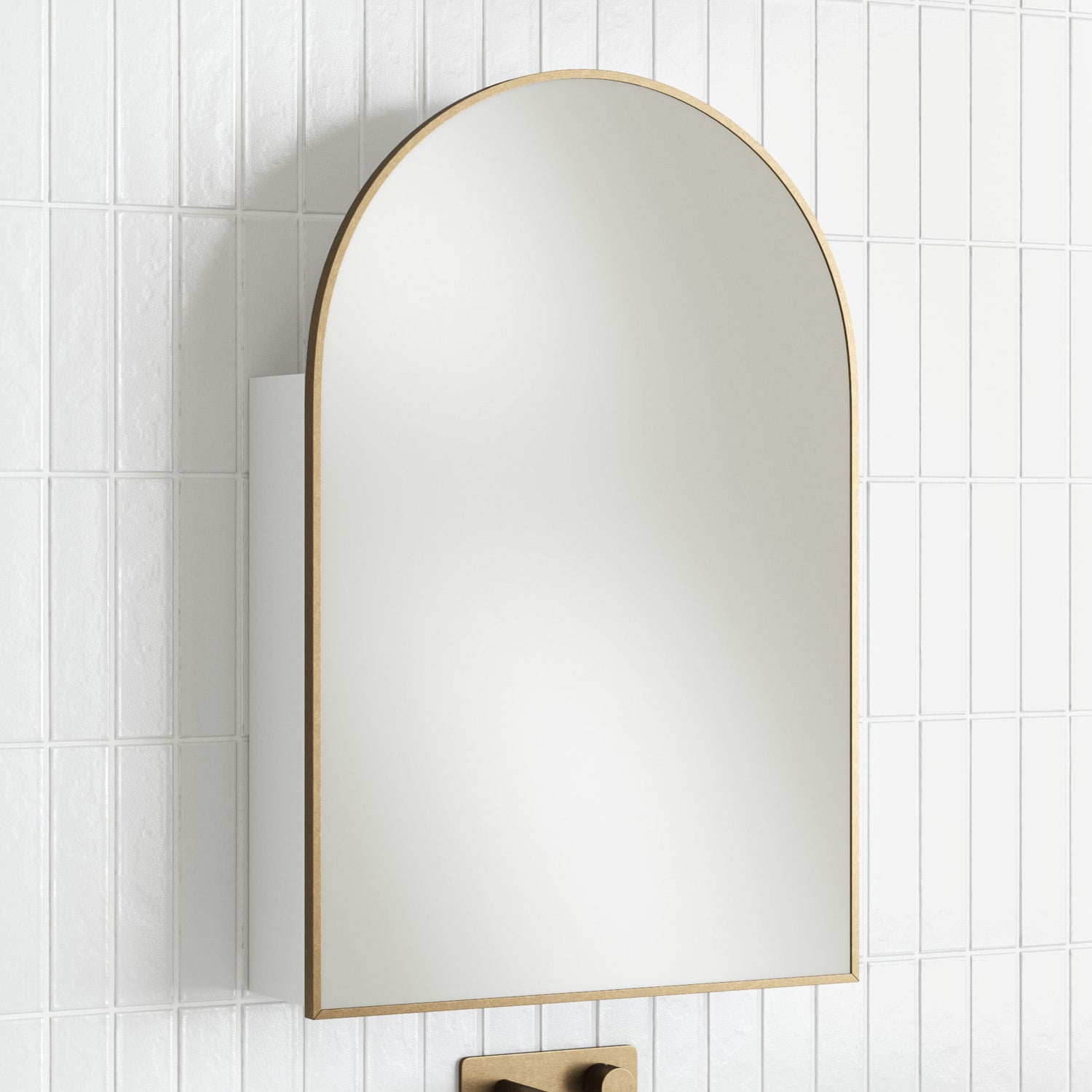 Liberty 600mm Arch Mirrored Shaving Cabinet with Shelves