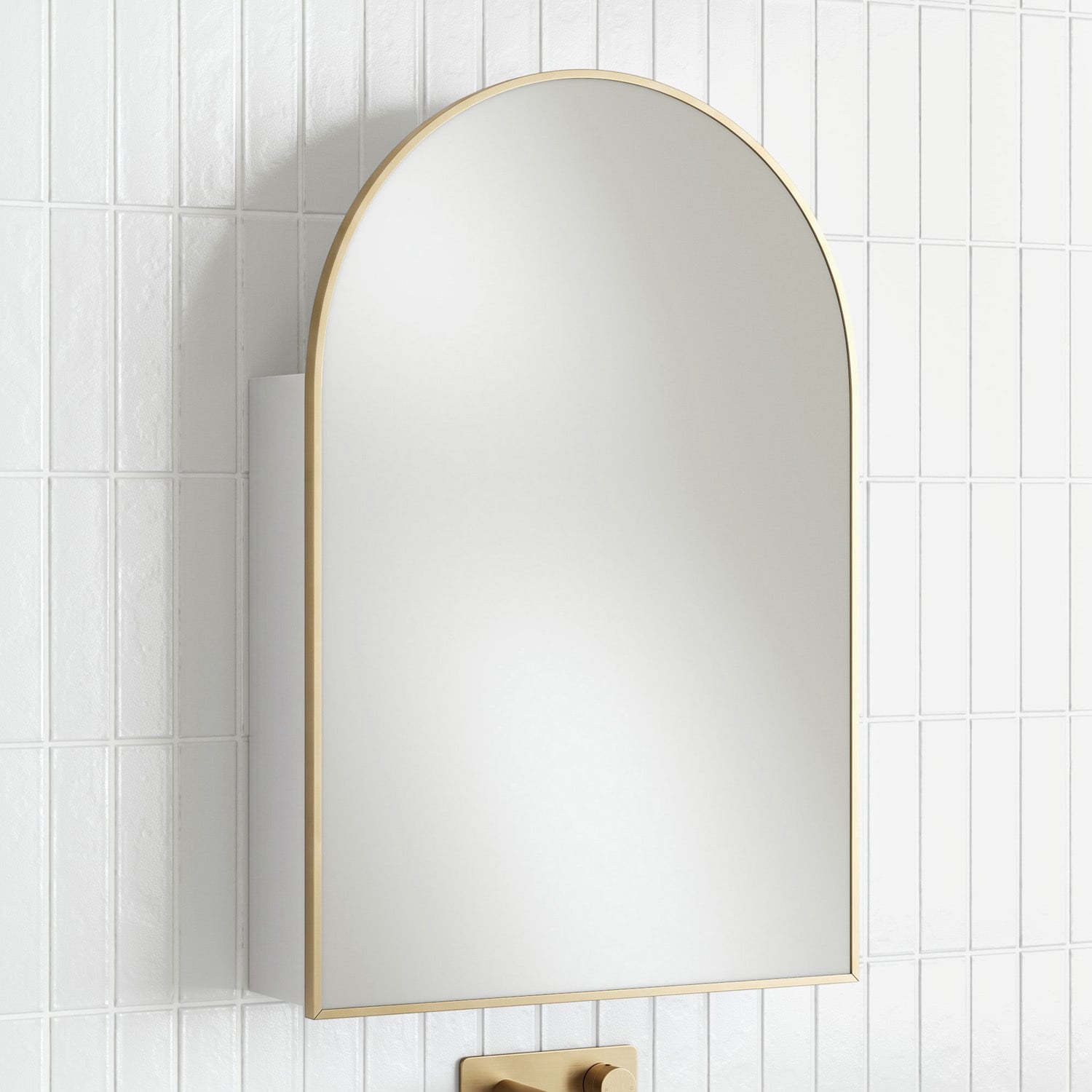 Liberty 600mm Arch Mirrored Shaving Cabinet with Shelves