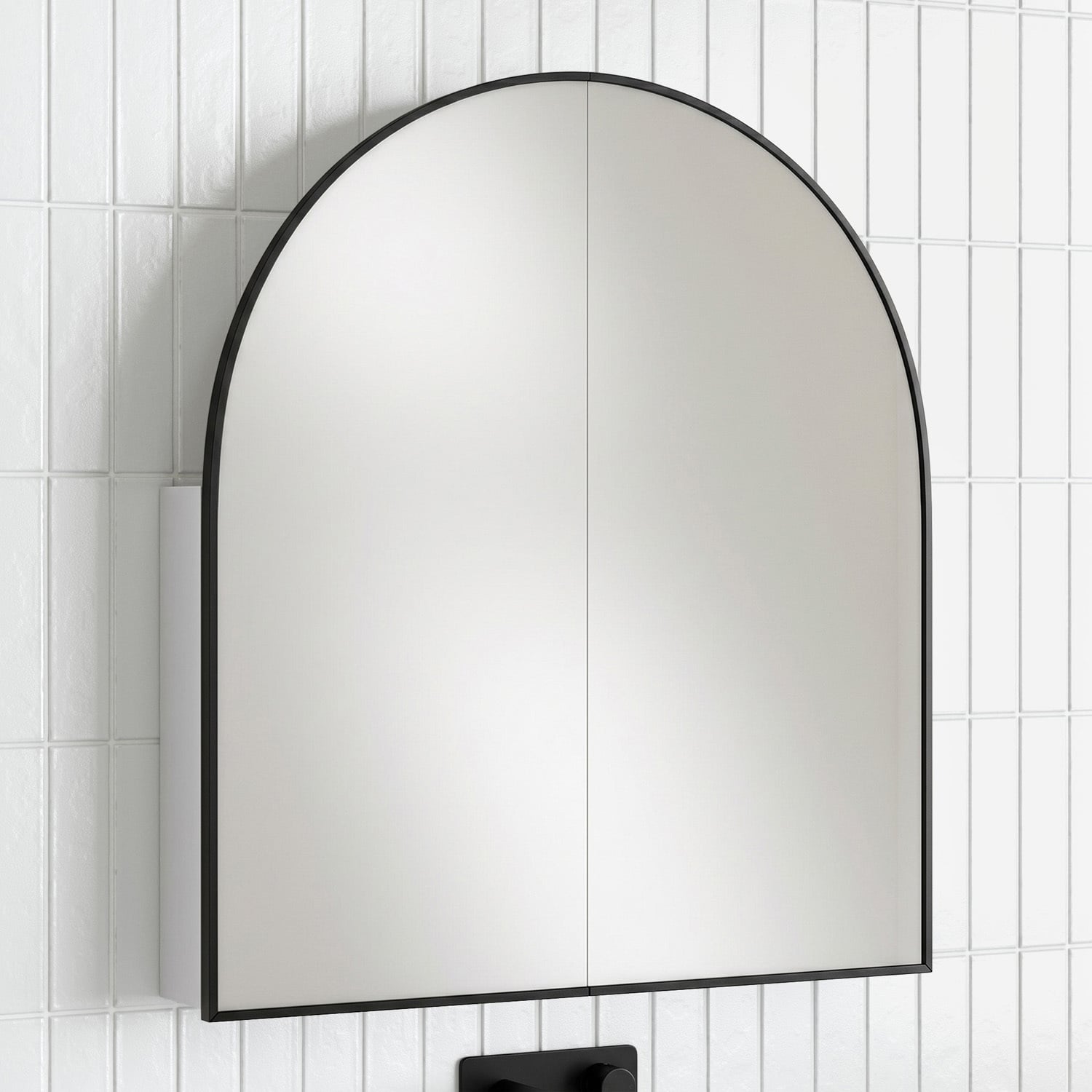 Liberty 800mm Arch Mirrored Shaving Cabinet with Shelves