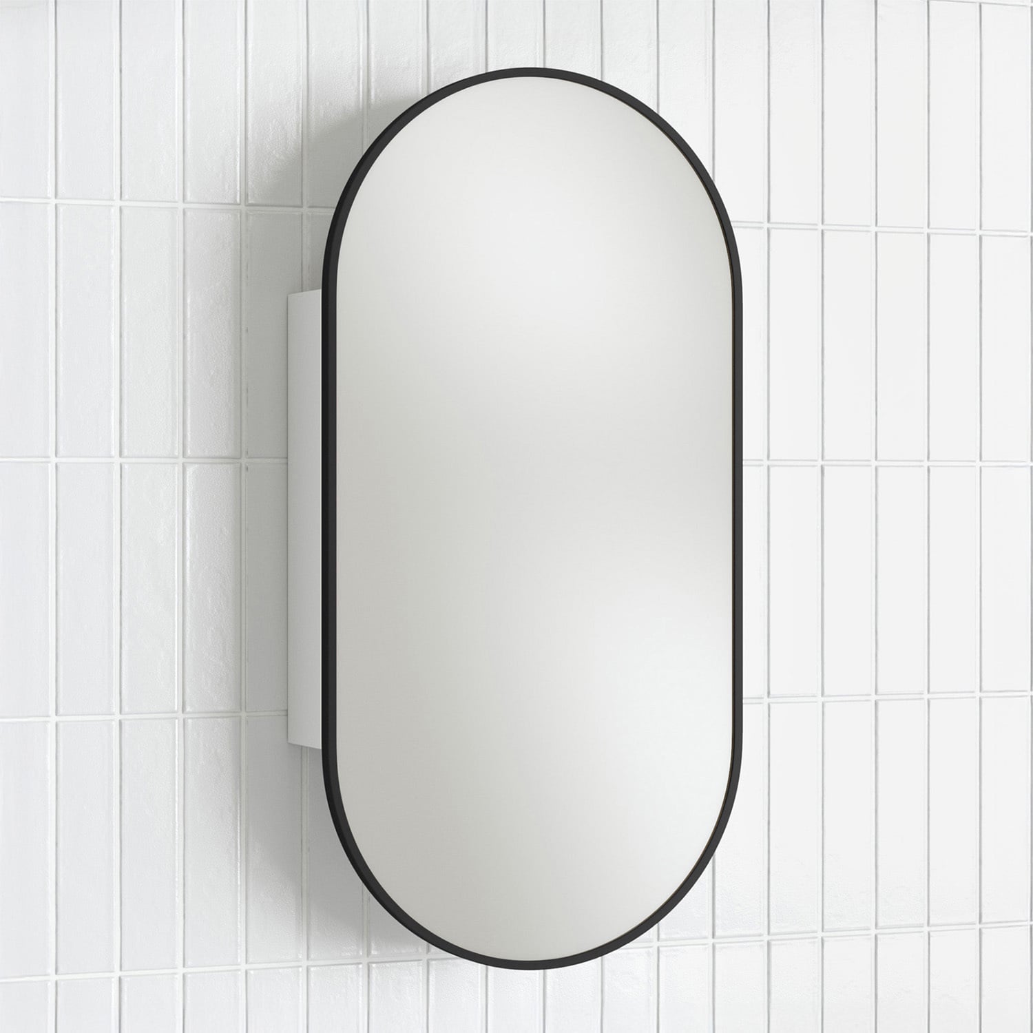 Liberty 450mm Pill Mirrored Shaving Cabinet with Shelves