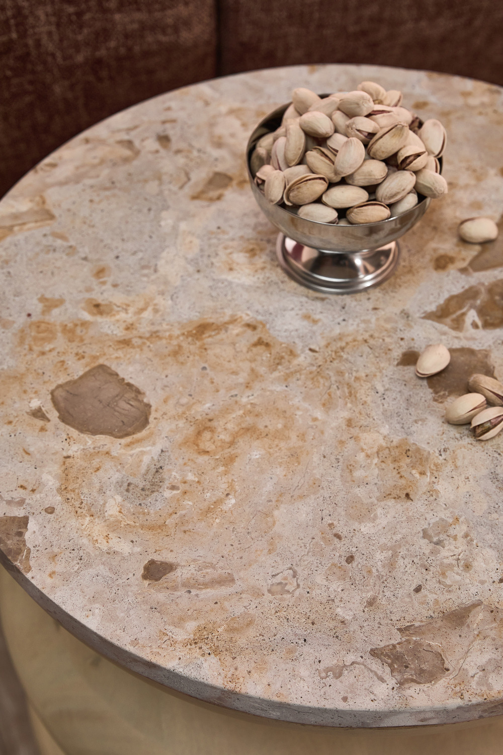 Eliza Tendu Marble & Mango Wood Side Table