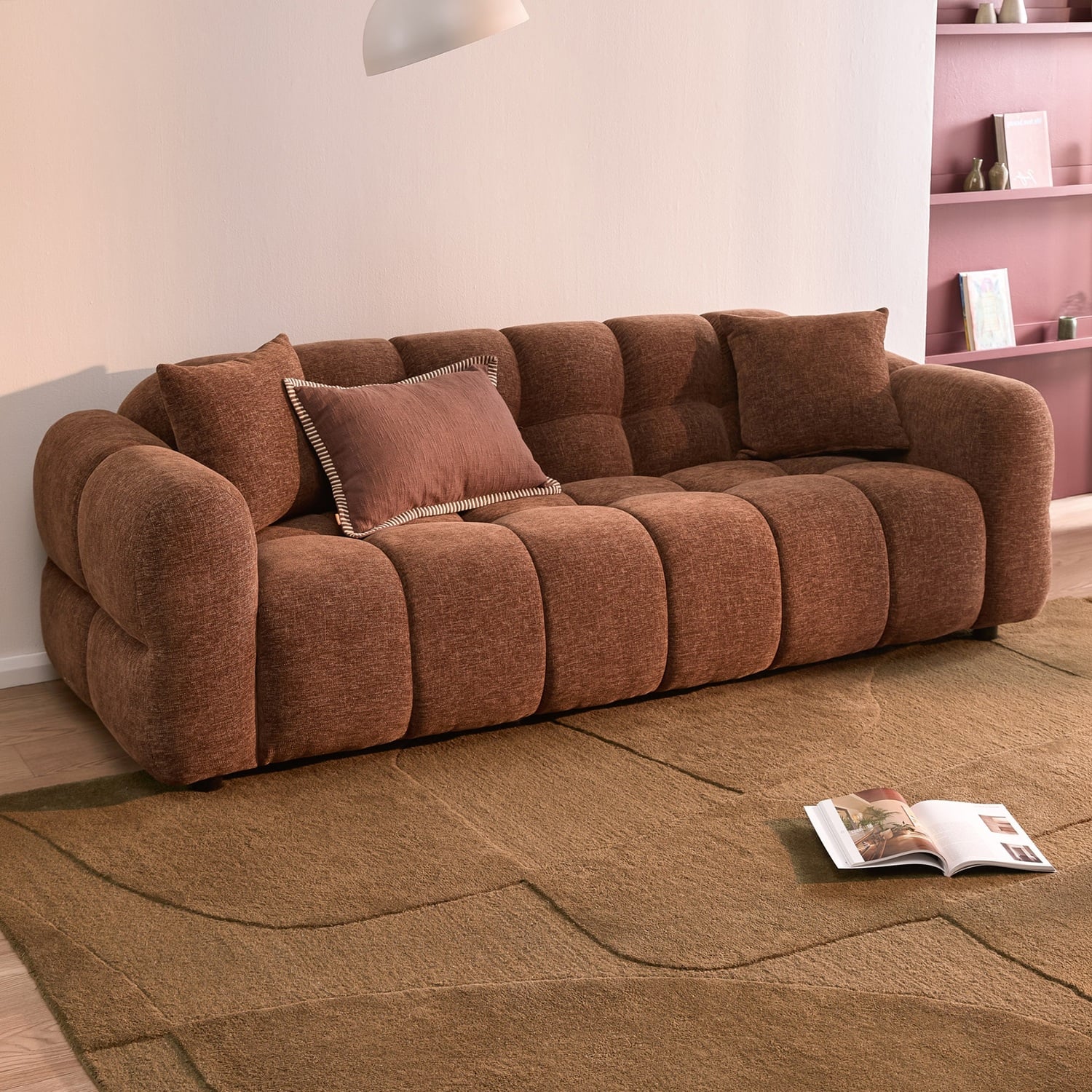 Zara 3-Seater Chenille Sofa