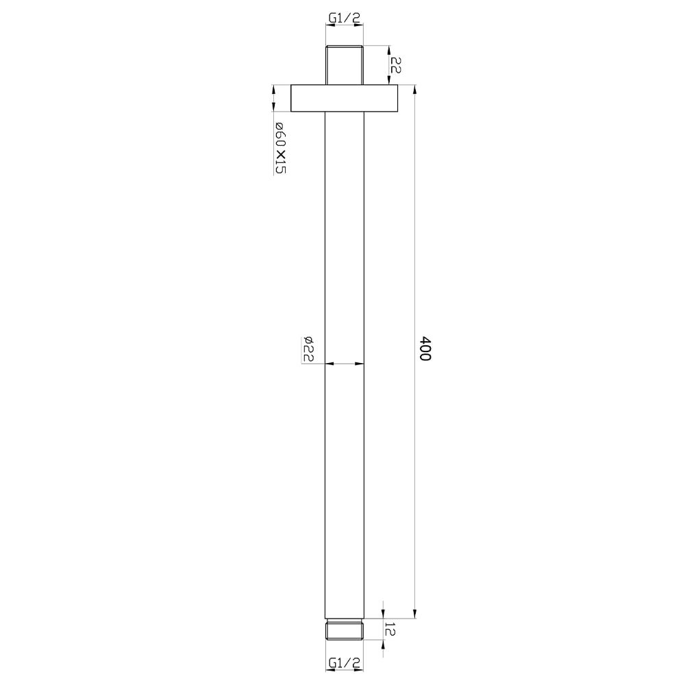 Carson 420mm Straight Shower Arm