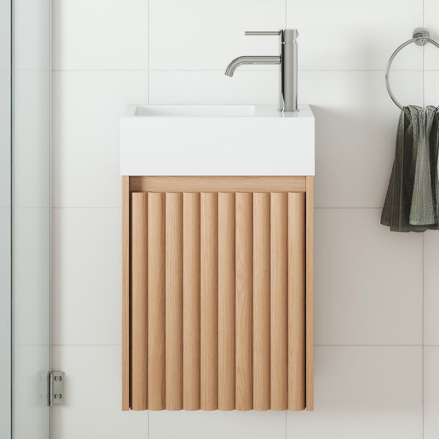 Rhea 400mm Fluted Wall Hung Vanity