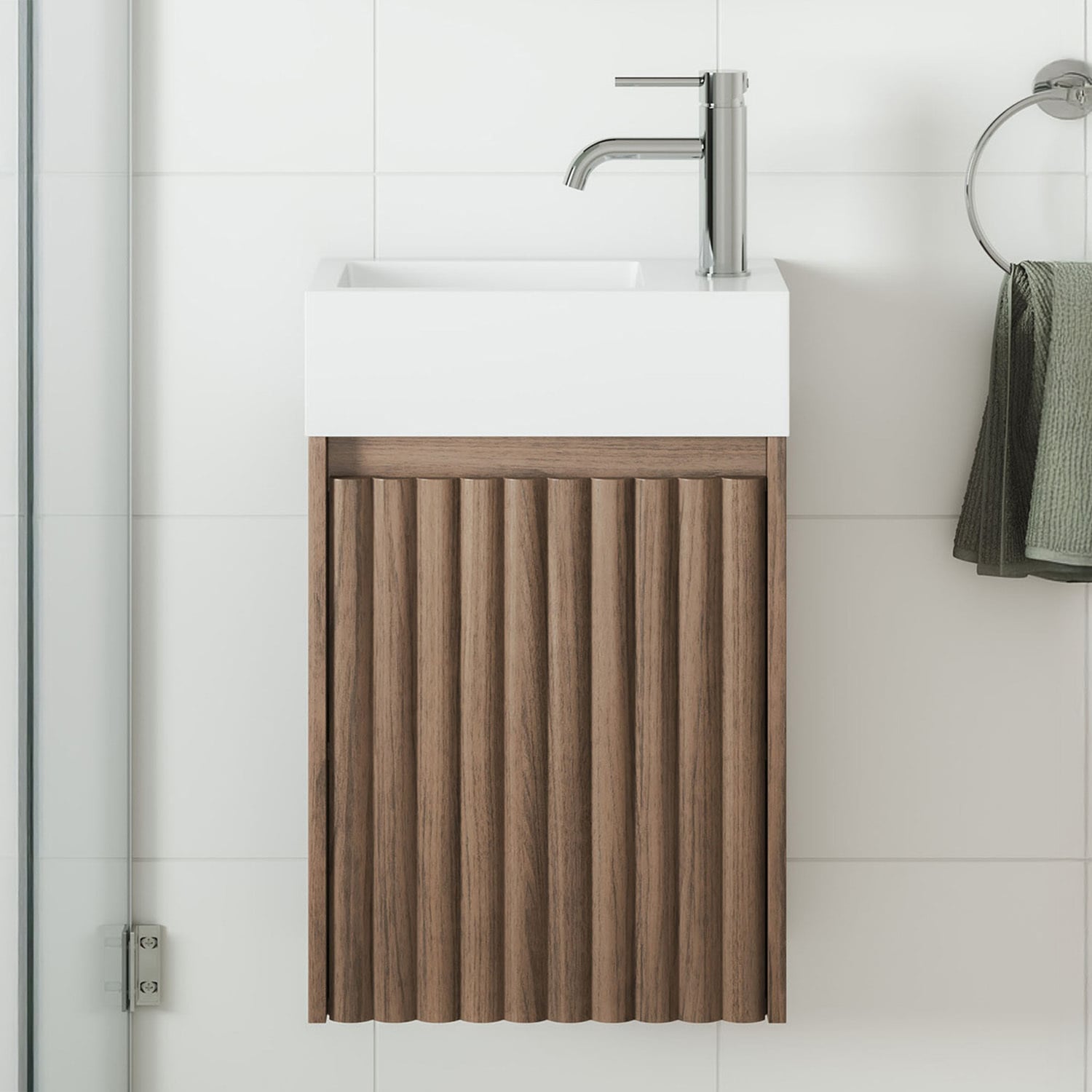 Rhea 400mm Fluted Wall Hung Vanity