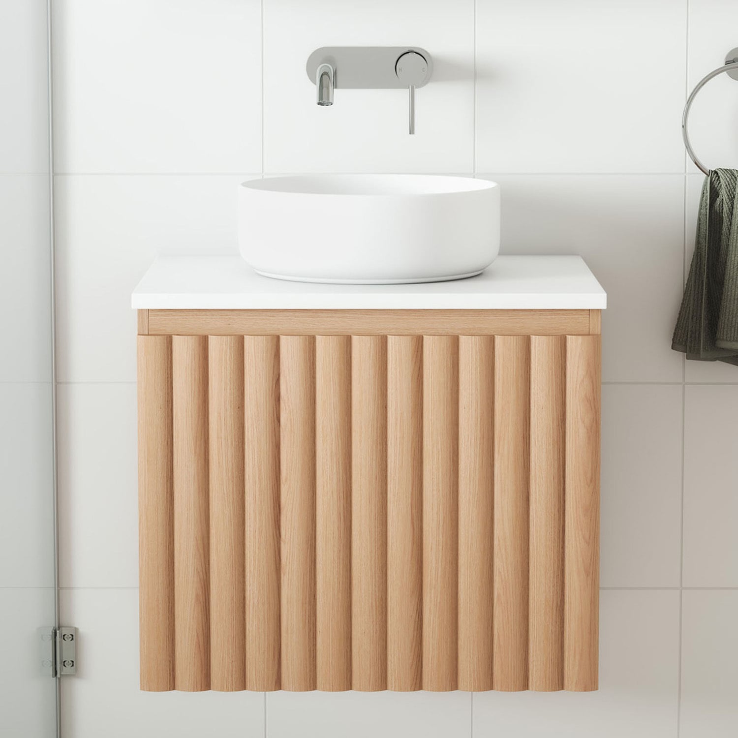 Rhea 600mm Fluted Wall Hung Vanity