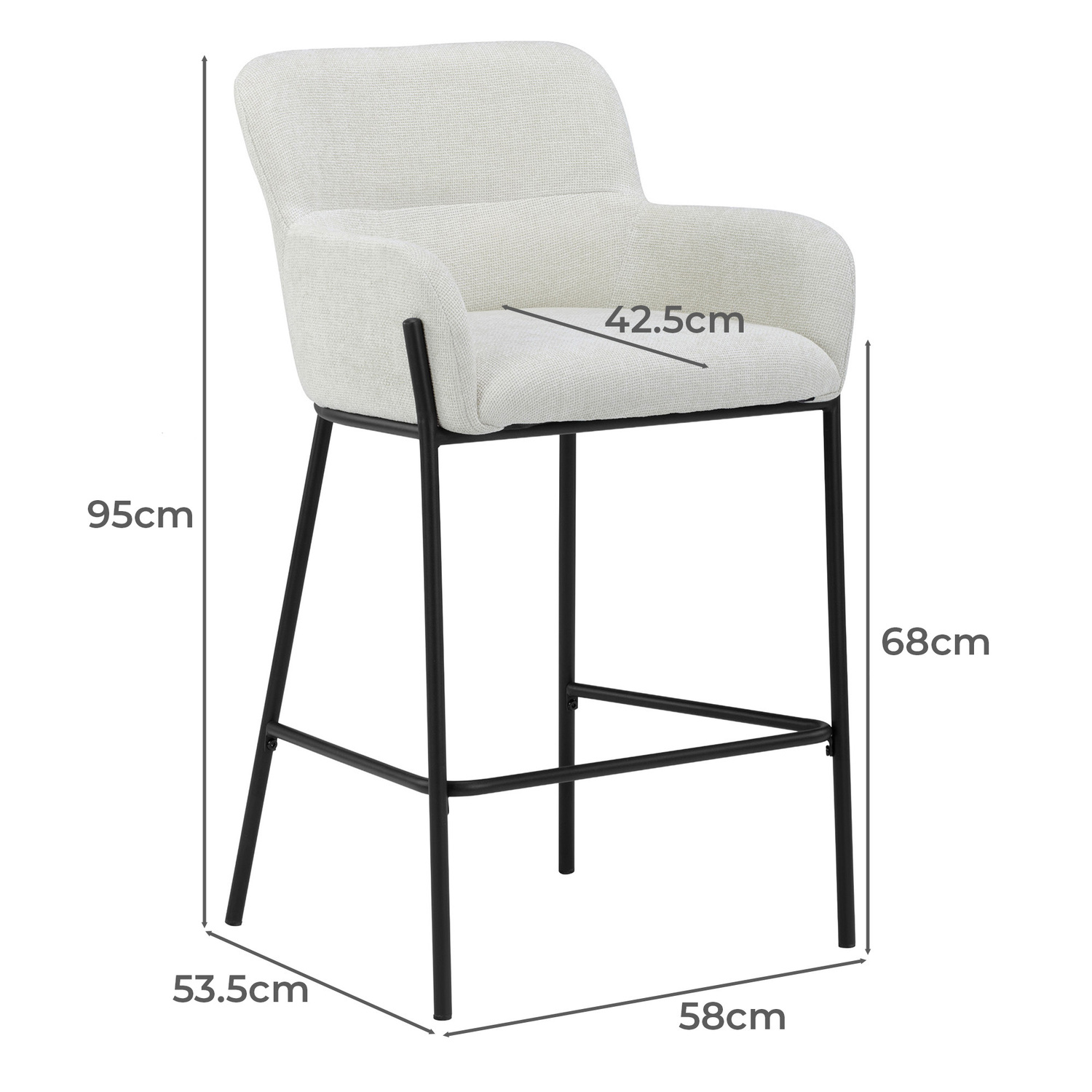 65cm Andra Upholstered Bar Stools