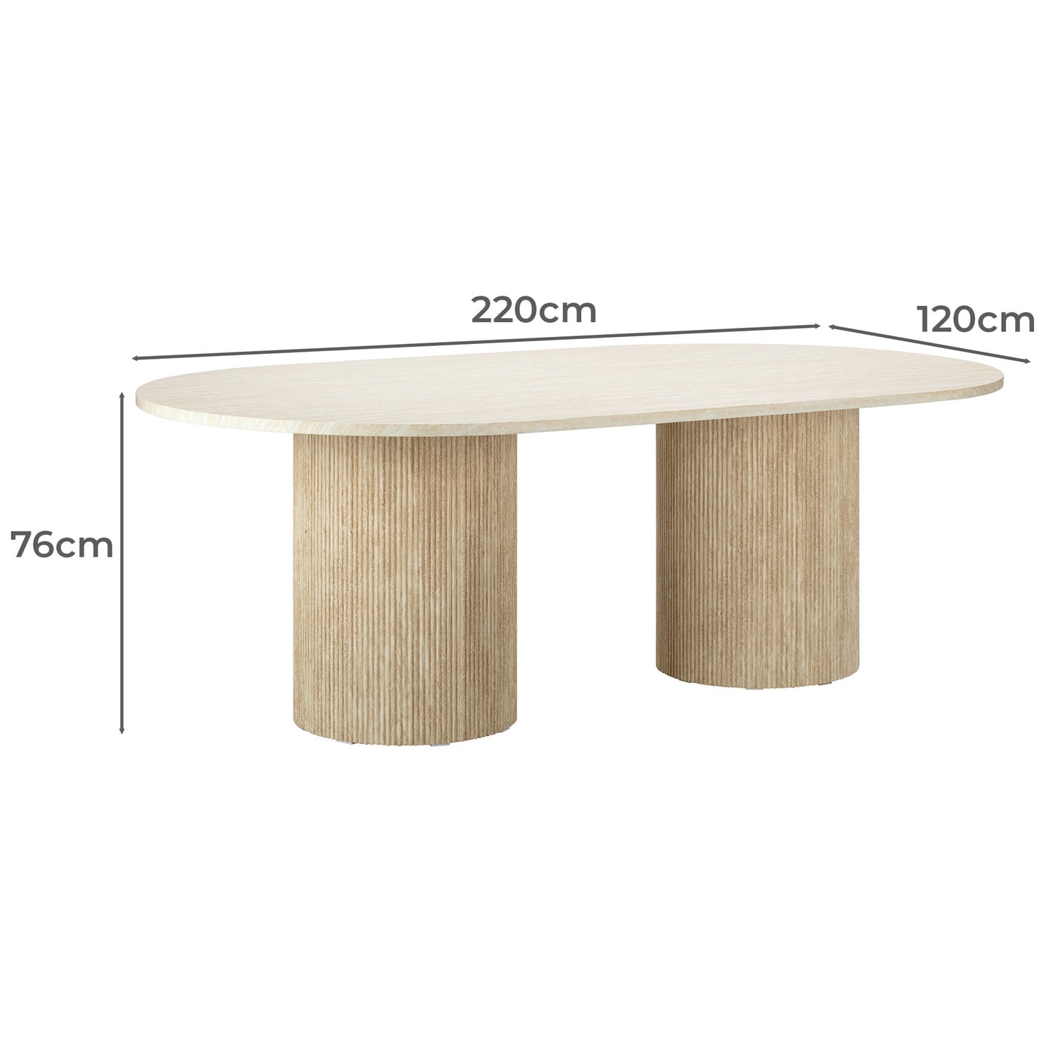 Tilly Travertine-Look Dining Table
