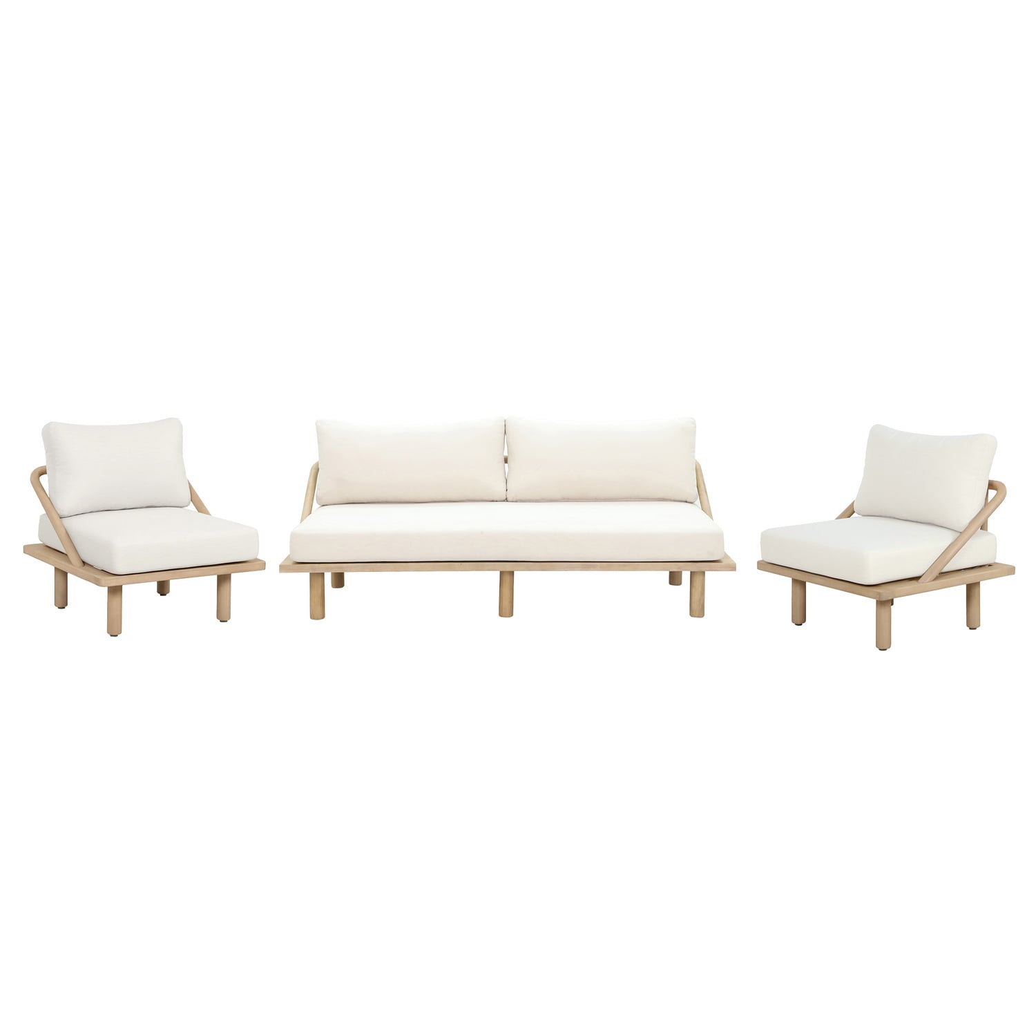 Bilgola Acacia Wood Outdoor Daybed & Lounge Chair Set