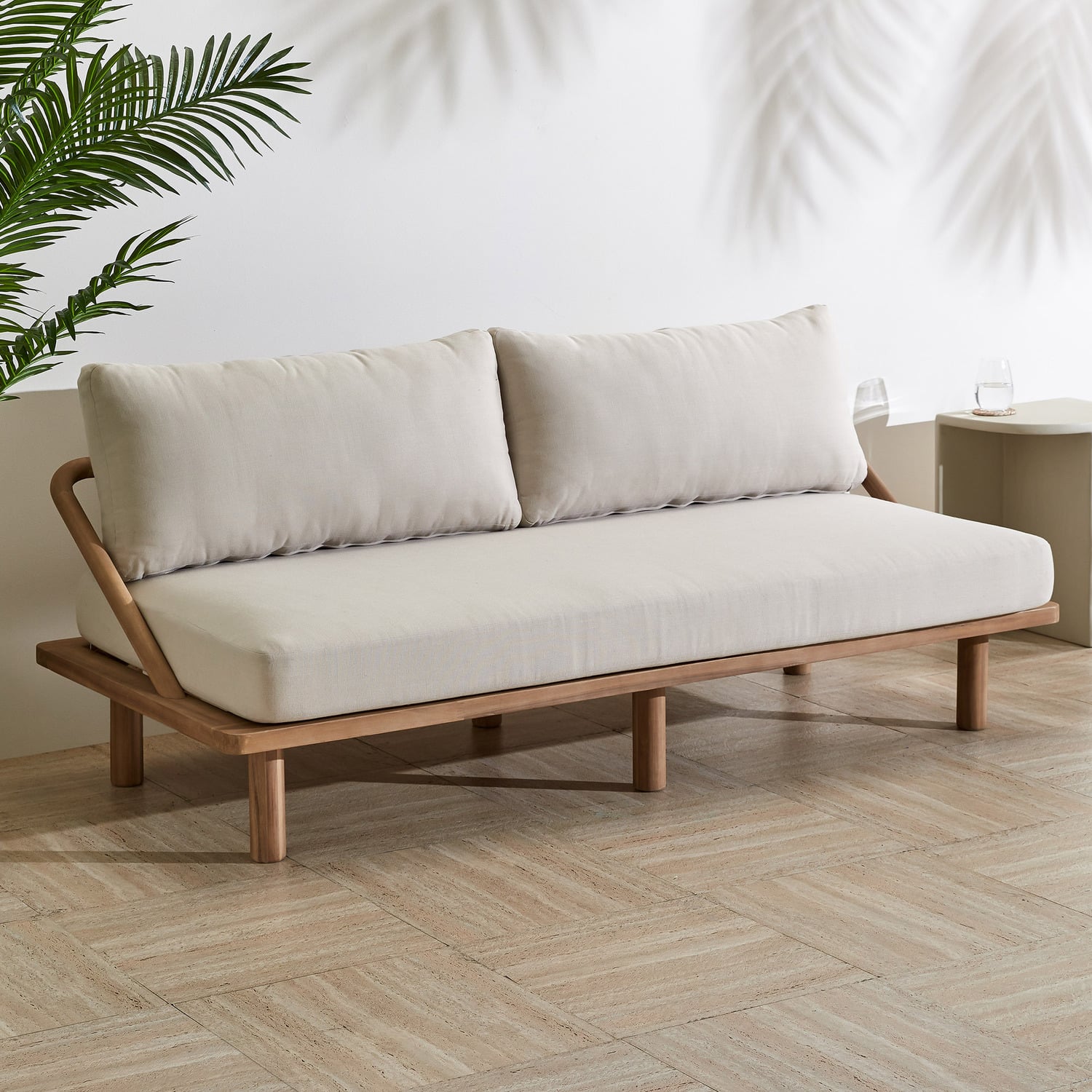 Bilgola Acacia Wood Outdoor Daybed & Lounge Chair Set