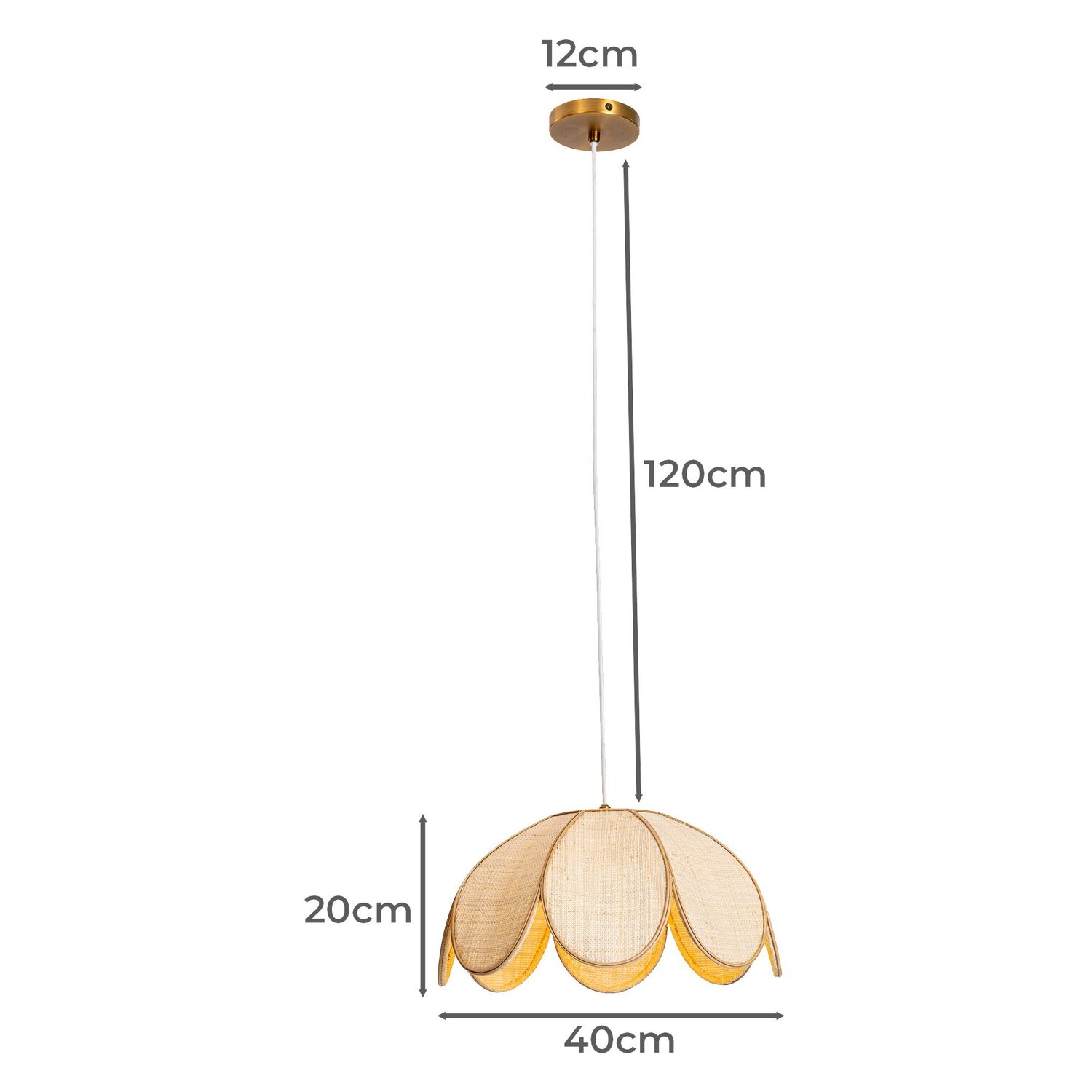 Vernon Scalloped Raffia Pendant Light