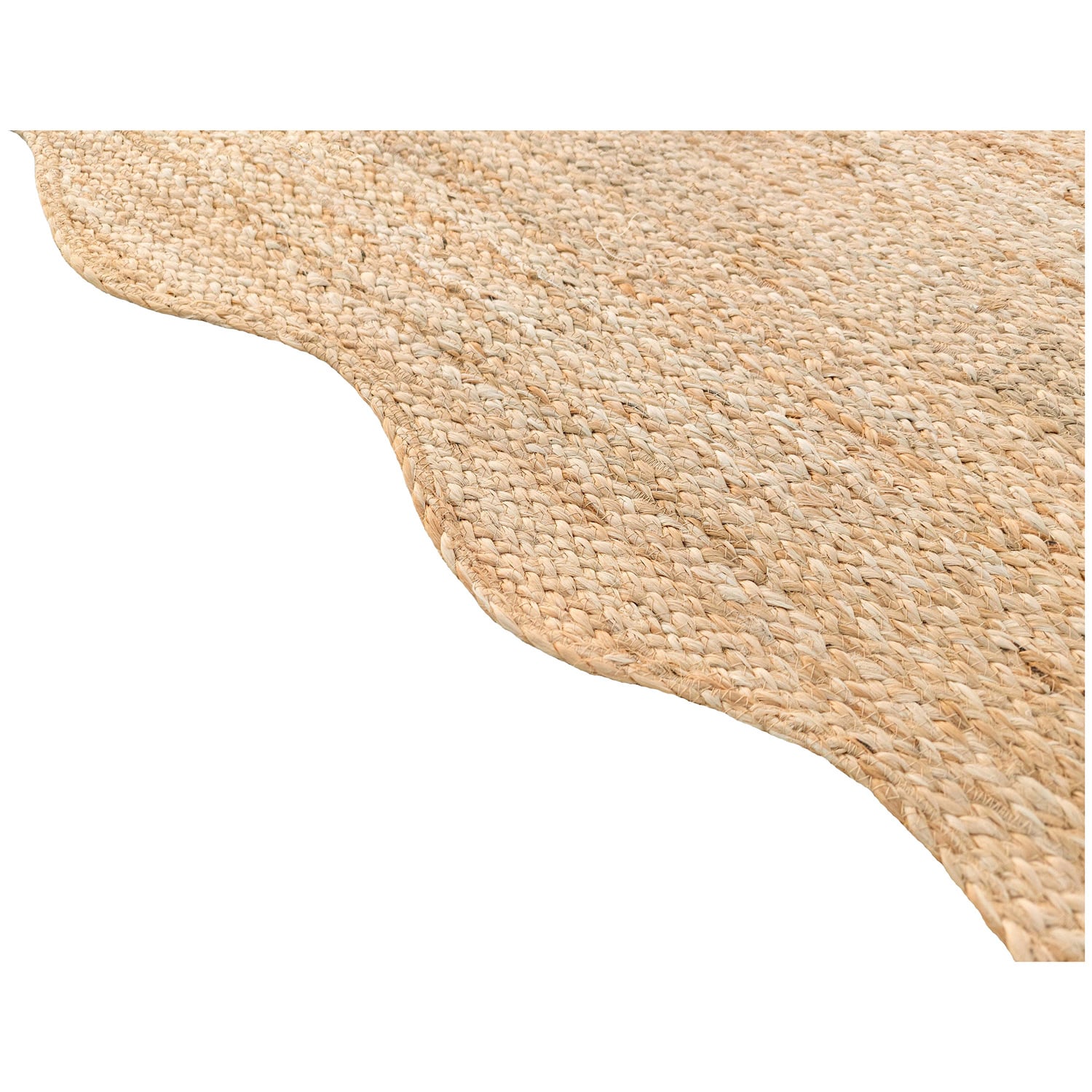 Natural Nancy Hand-Woven Jute & Coir Scalloped Rug