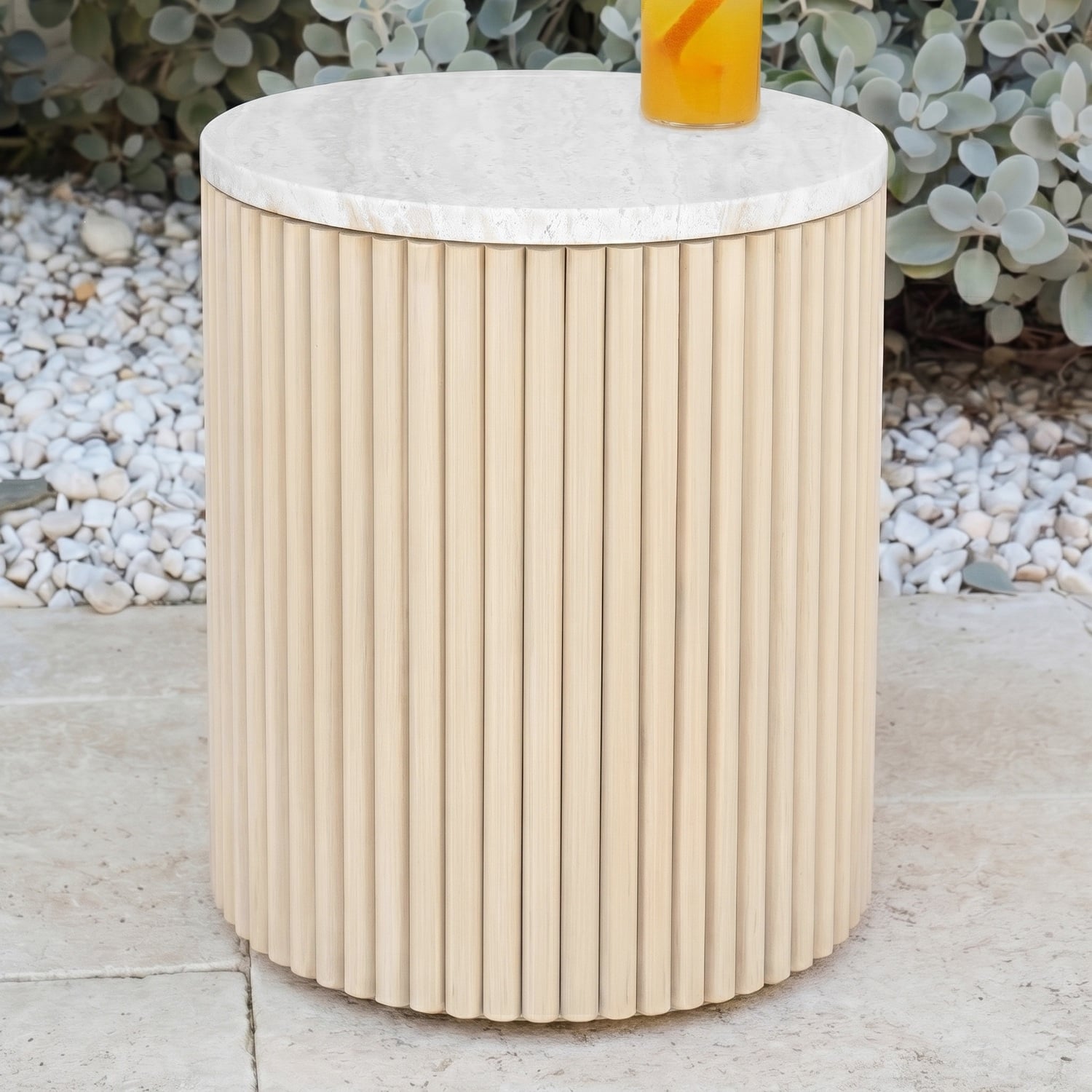 Como Eucalyptus Wood Outdoor Side Table