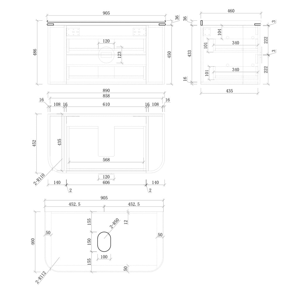 Delphi 900mm Wall Hung Single Vanity