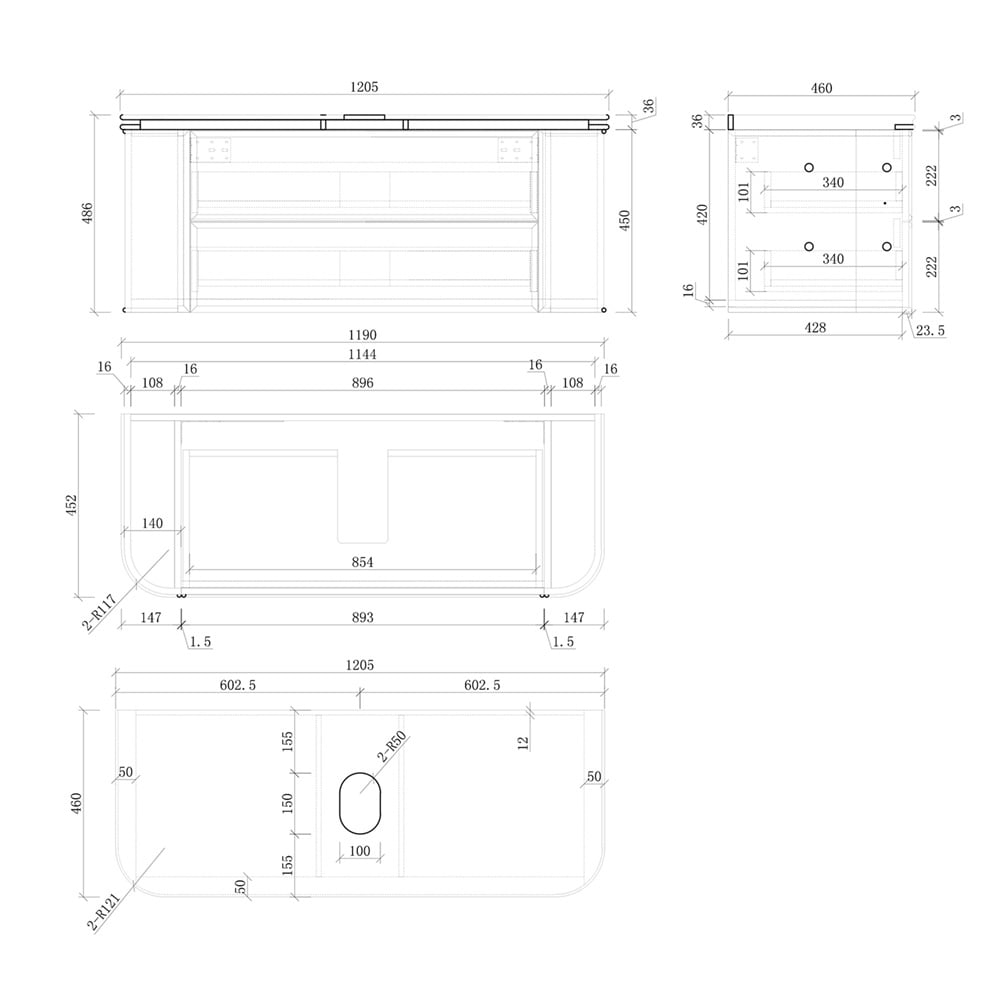 Modena 1200mm Wall Hung Single Vanity