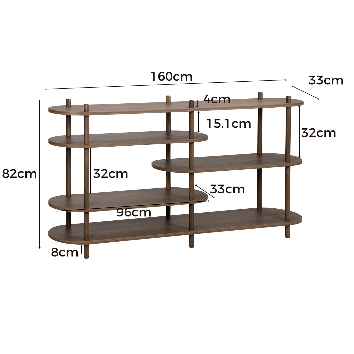 Betty 5 Tier Bookcase