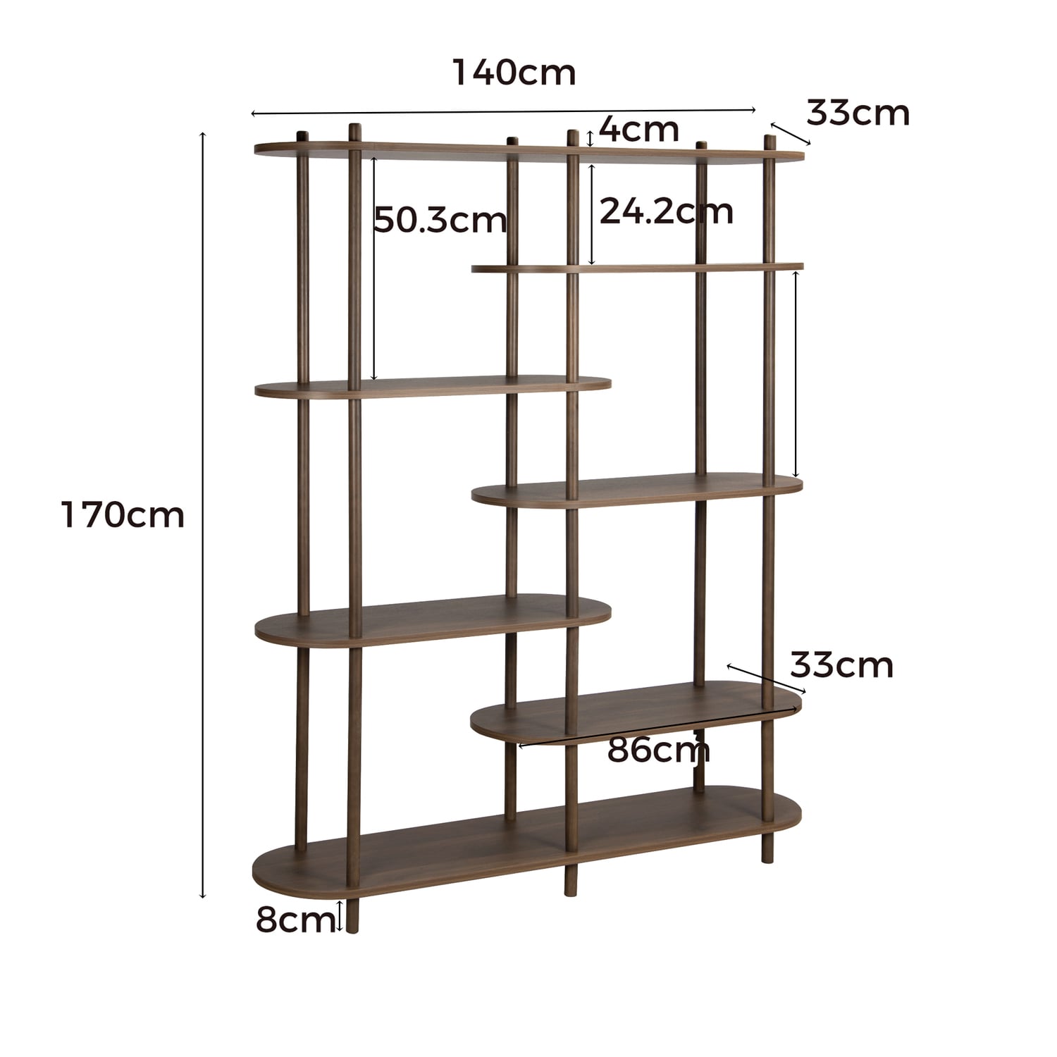 Betty 7 Tier Bookcase