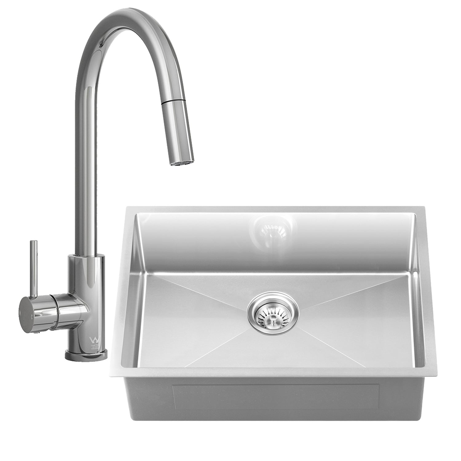 Carson Classic Gooseneck Pull-Out Kitchen Mixer & Single Sink Package
