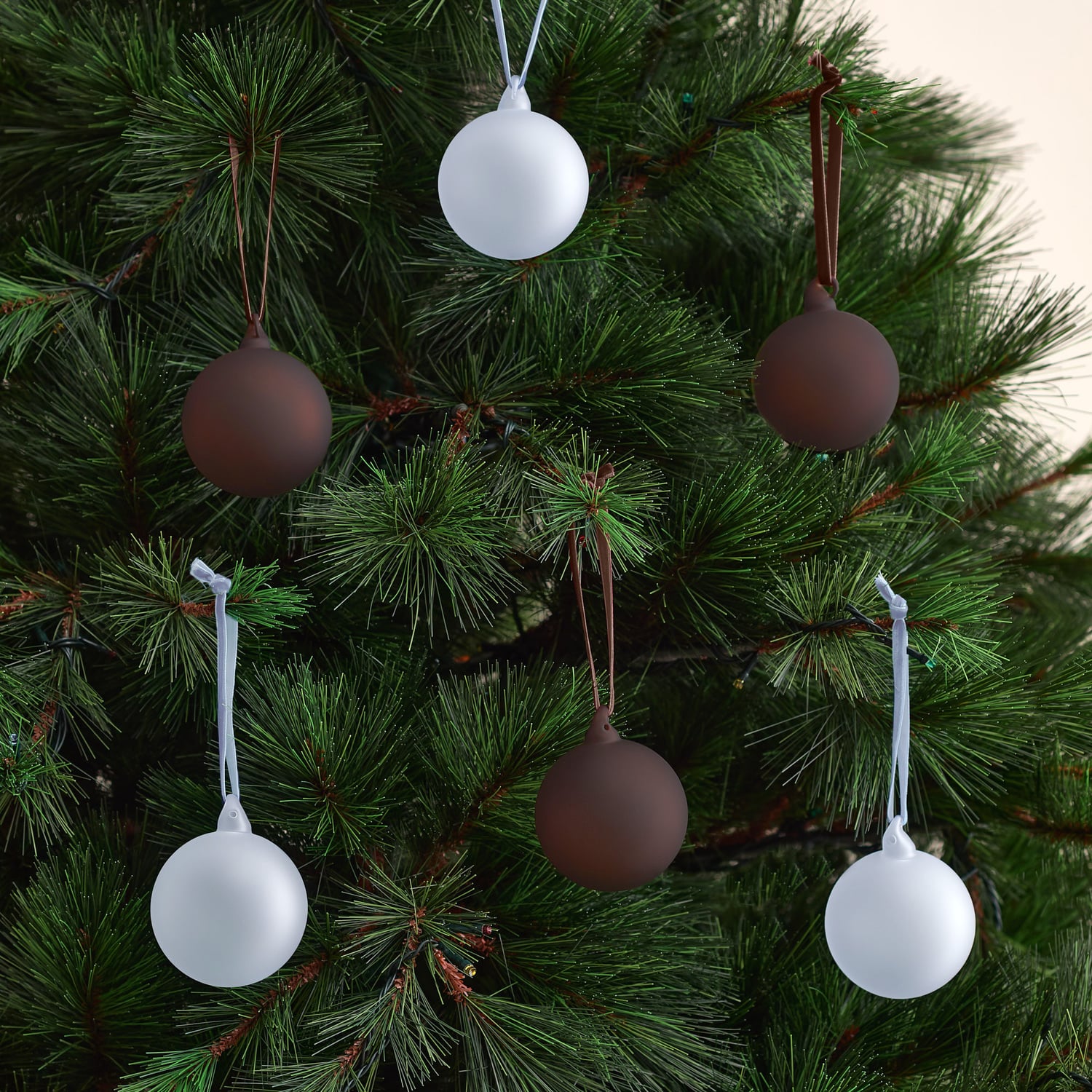 Set of 6 Frosted Ombre Glass Baubles