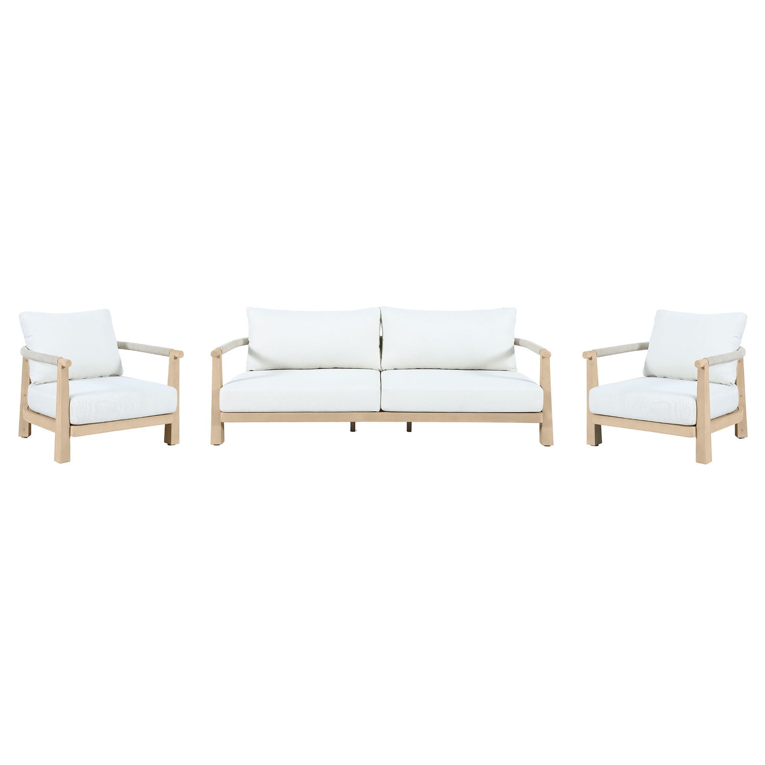 6 Seater Crescent Eucalyptus Wood Outdoor Lounge Set
