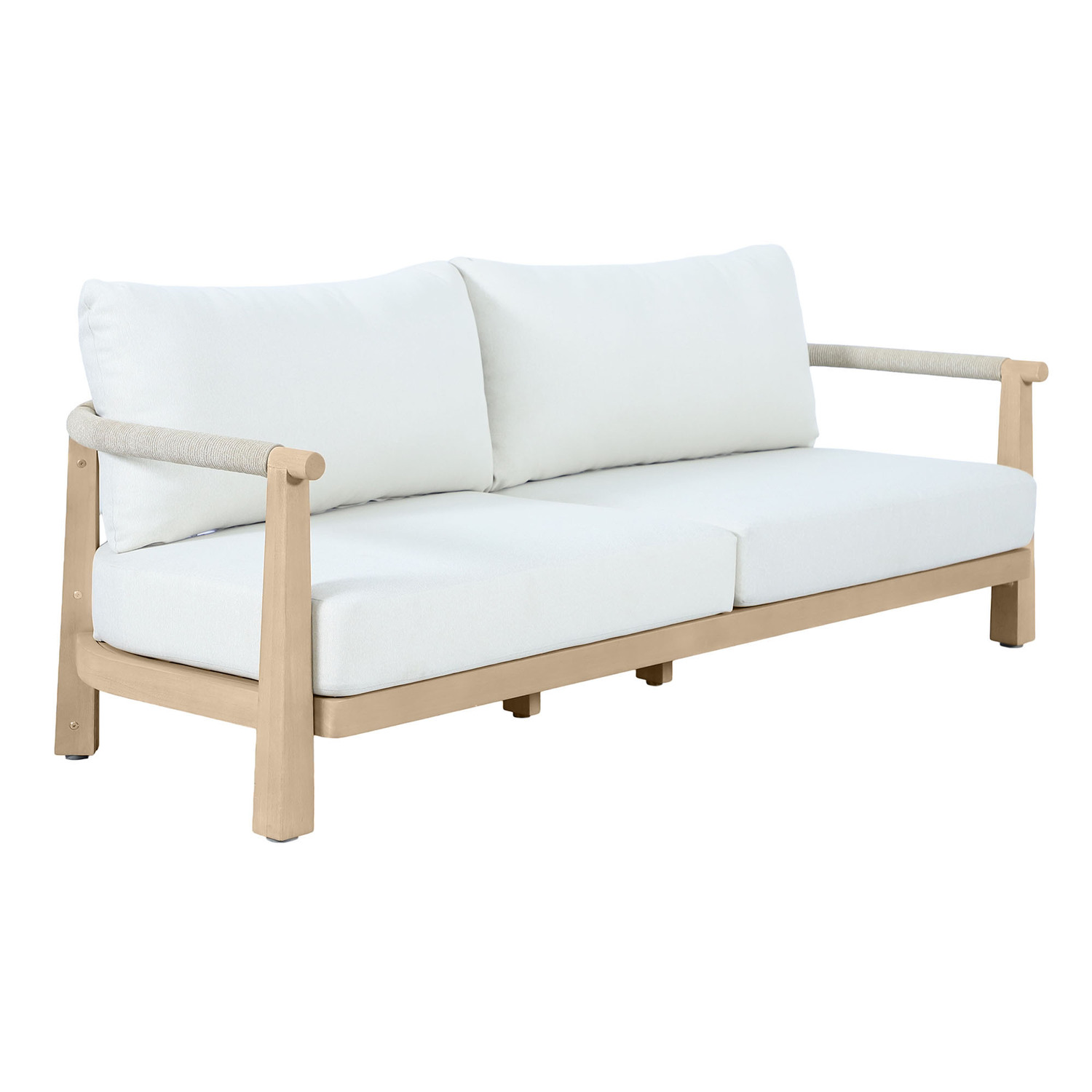 6 Seater Crescent Eucalyptus Wood Outdoor Lounge Set