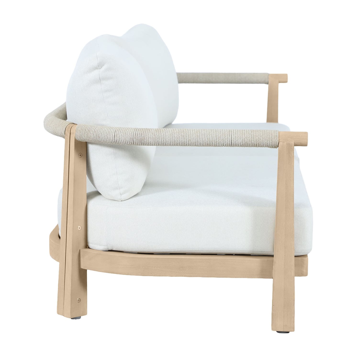 6 Seater Crescent Eucalyptus Wood Outdoor Lounge Set