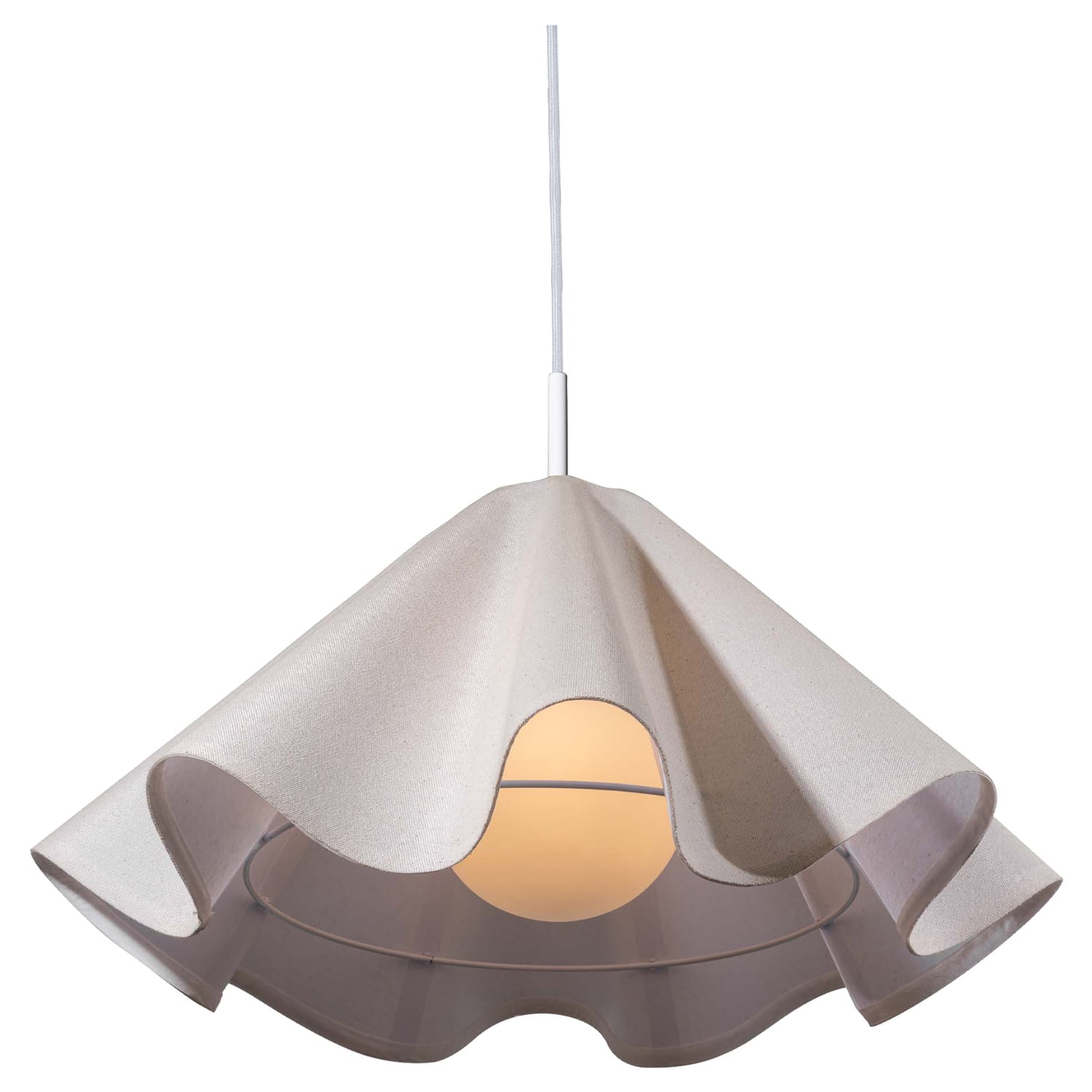 Sutton Scalloped Linen Pendant Light