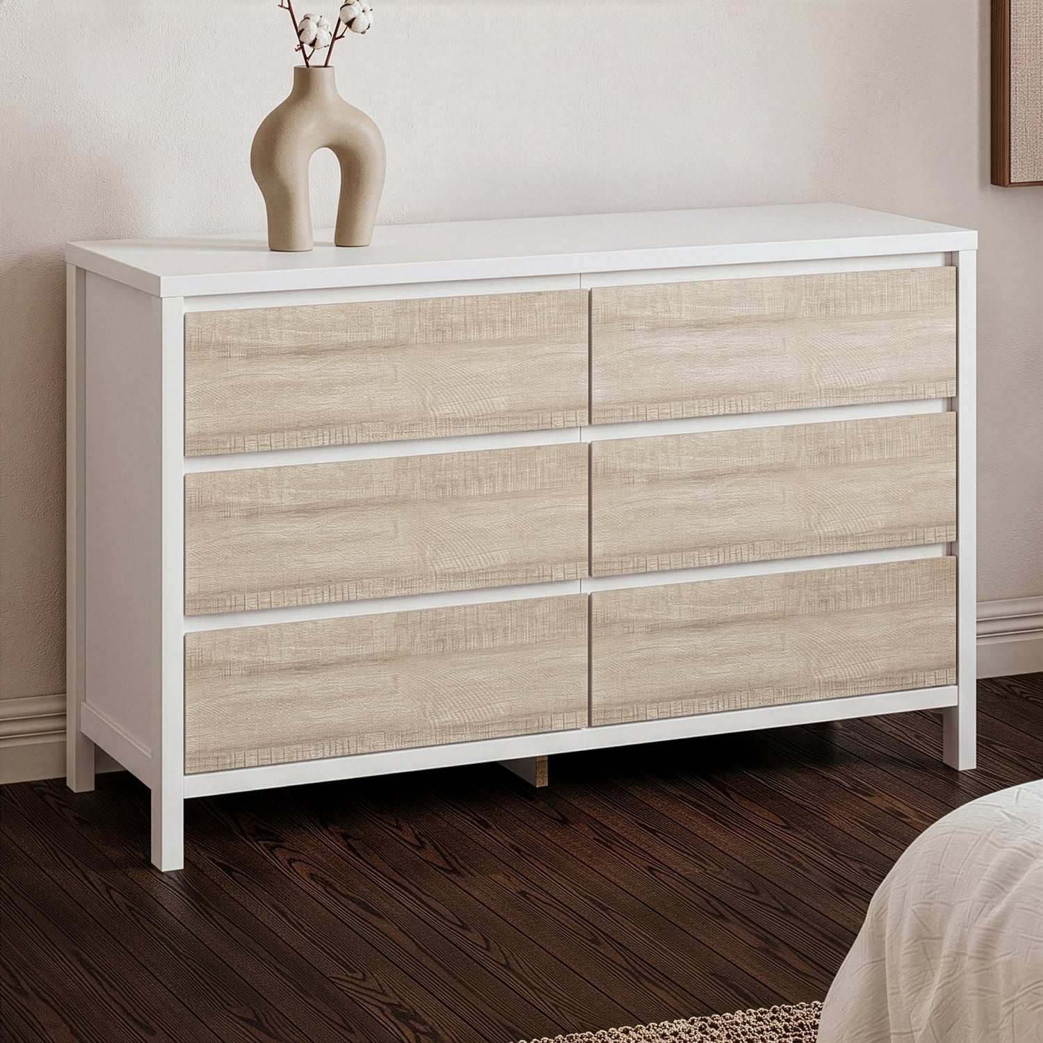 Whitewash Kingscliff 6 Drawer Chest