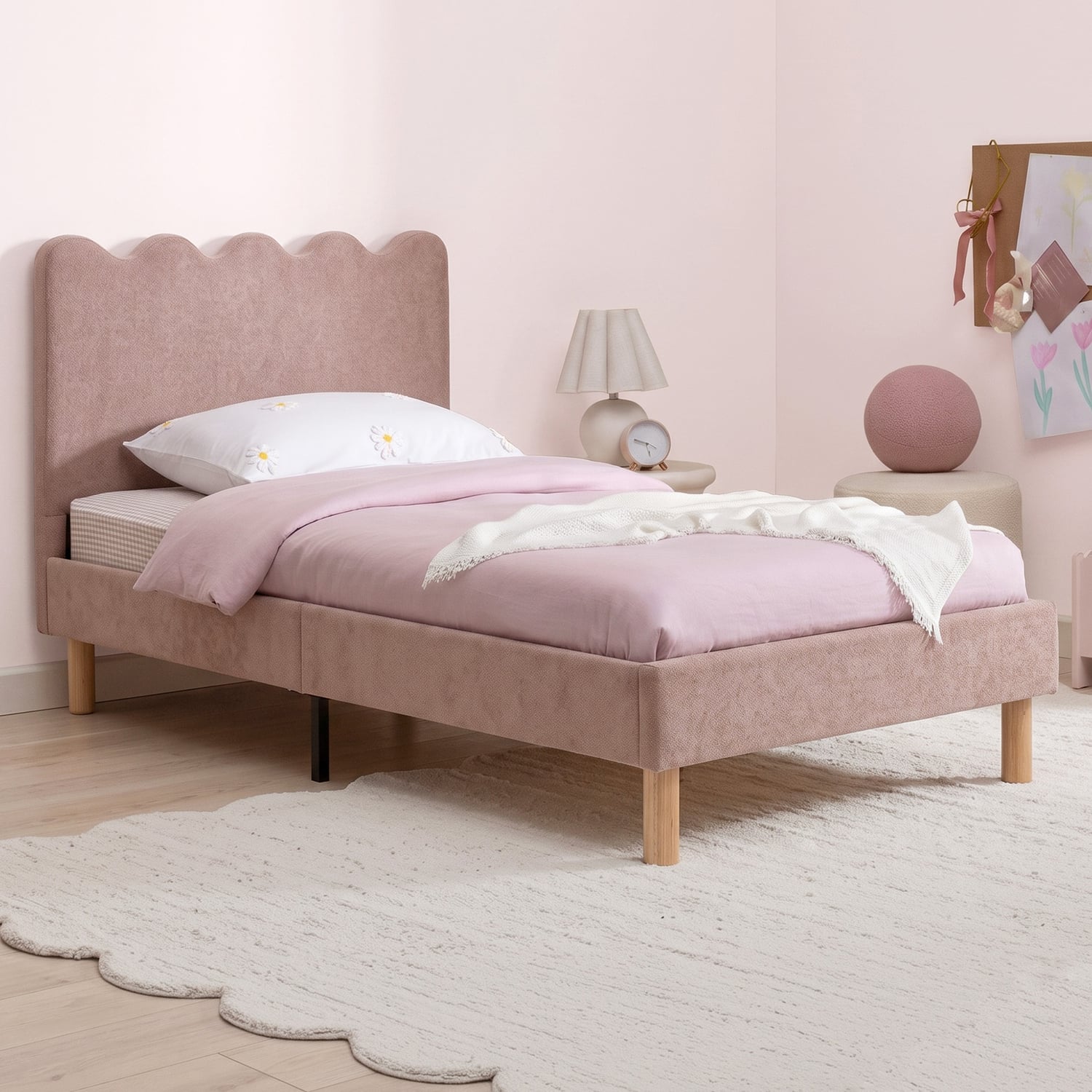 Ripple Chenille Bed Frame