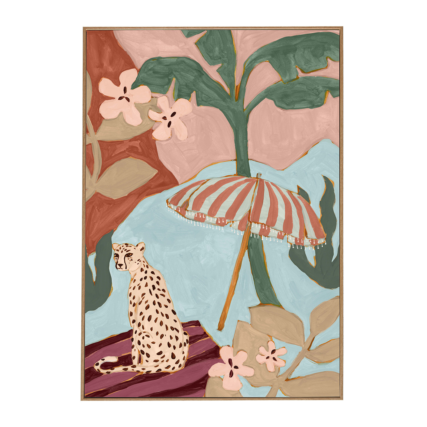 Leopard Of Leisure Framed Canvas Wall Art