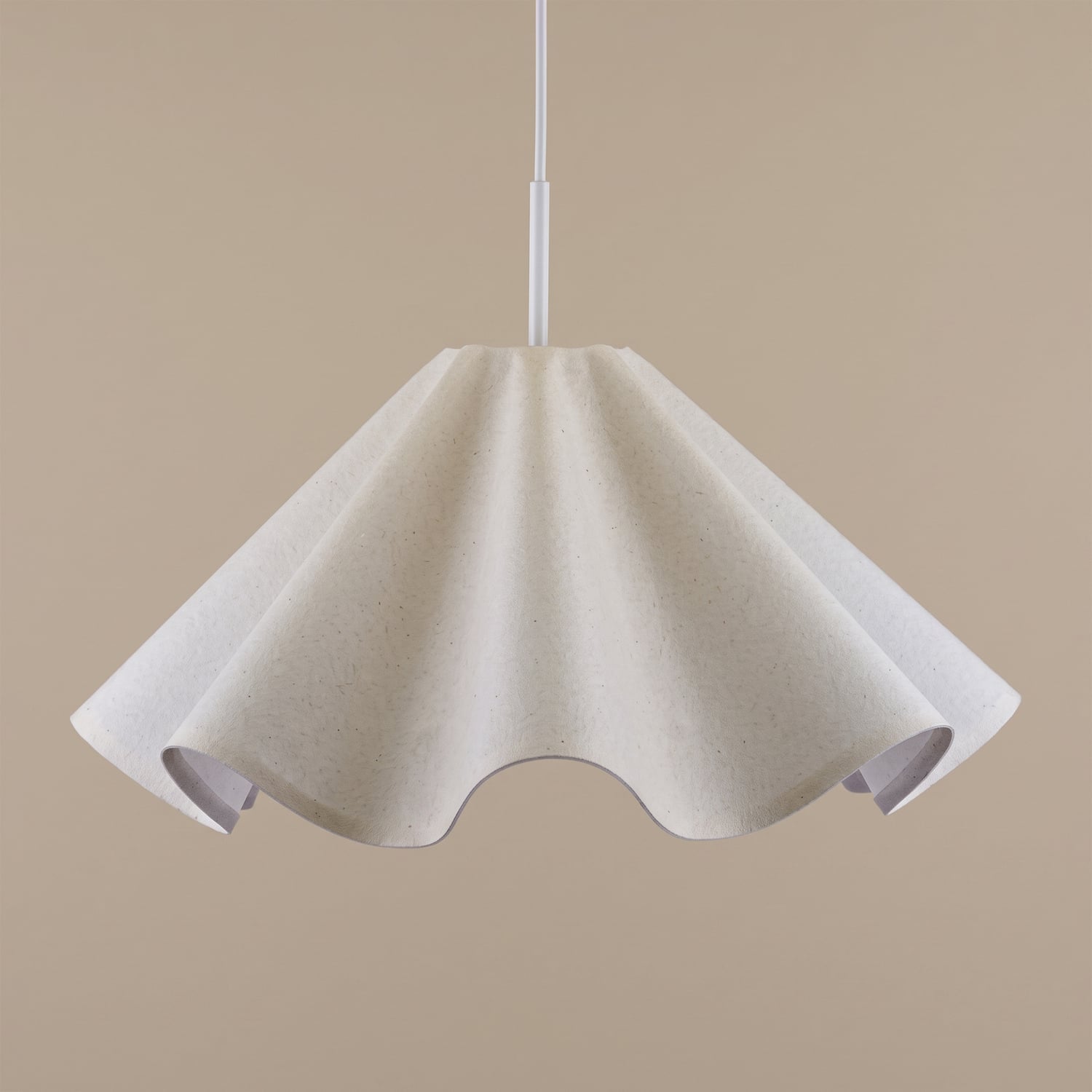 Sutton Scalloped Linen Pendant Light