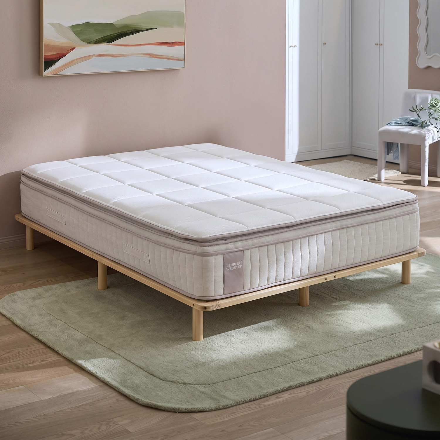Monty Bed Base & The Luxe Hybrid Mattress Set