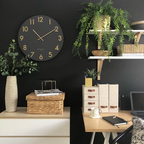 Charcoal Grey Jones Silent Wall Clock