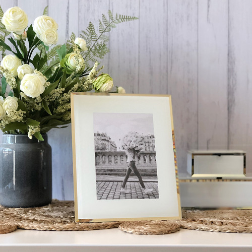 OneSixEightLondon White & Gold Minerva Glass Photo Frame | Temple & Webster