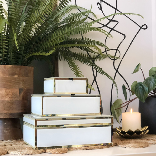 OneSixEightLondon Large Florence Glass Jewellery Box Temple & Webster