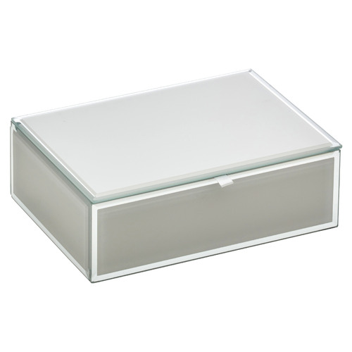 Cool Grey Sara Medium Personalised Glass Jewellery Box