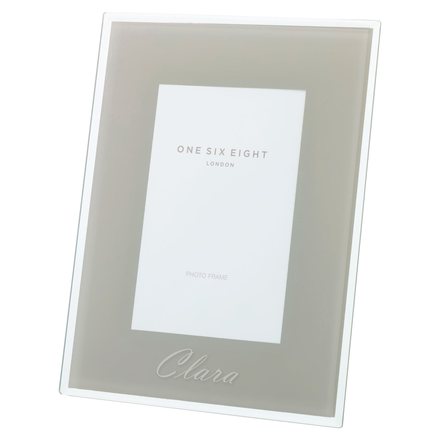 Cool Grey Minerva Personalised Glass Photo Frame