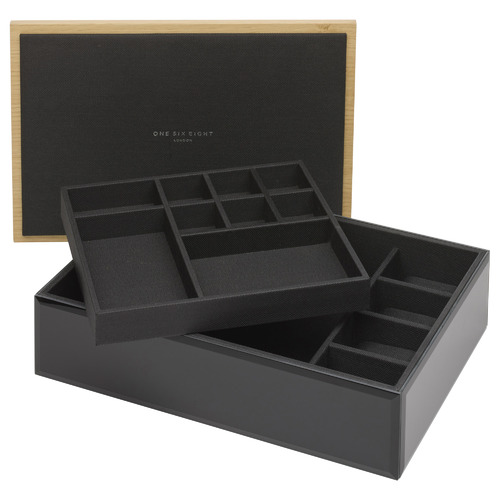 OneSixEightLondon Emerson Men's Cufflink & Watch Box Temple & ster