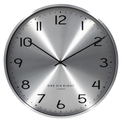 Chrome Luna Aluminium Silent Wall Clock