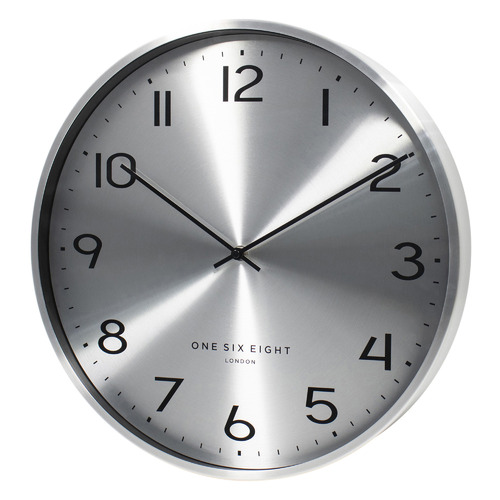 Chrome Luna Aluminium Silent Wall Clock