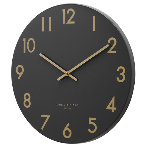 Charcoal Grey Jones Silent Wall Clock