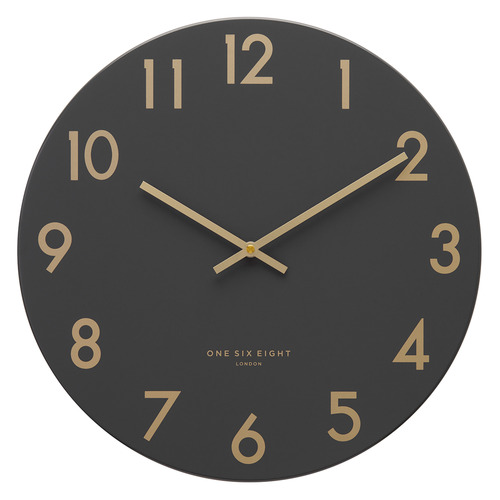 Charcoal Grey Jones Silent Wall Clock