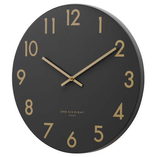 Charcoal Grey Jones Silent Wall Clock