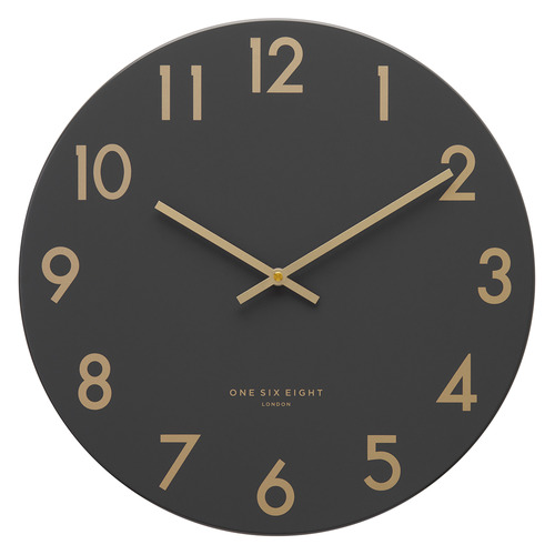 Charcoal Grey Jones Silent Wall Clock