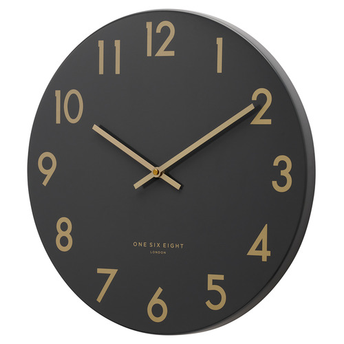 Charcoal Grey Jones Silent Wall Clock