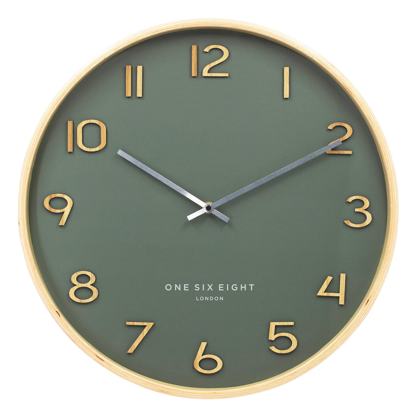 Olive Green Wallace Silent Wall Clock