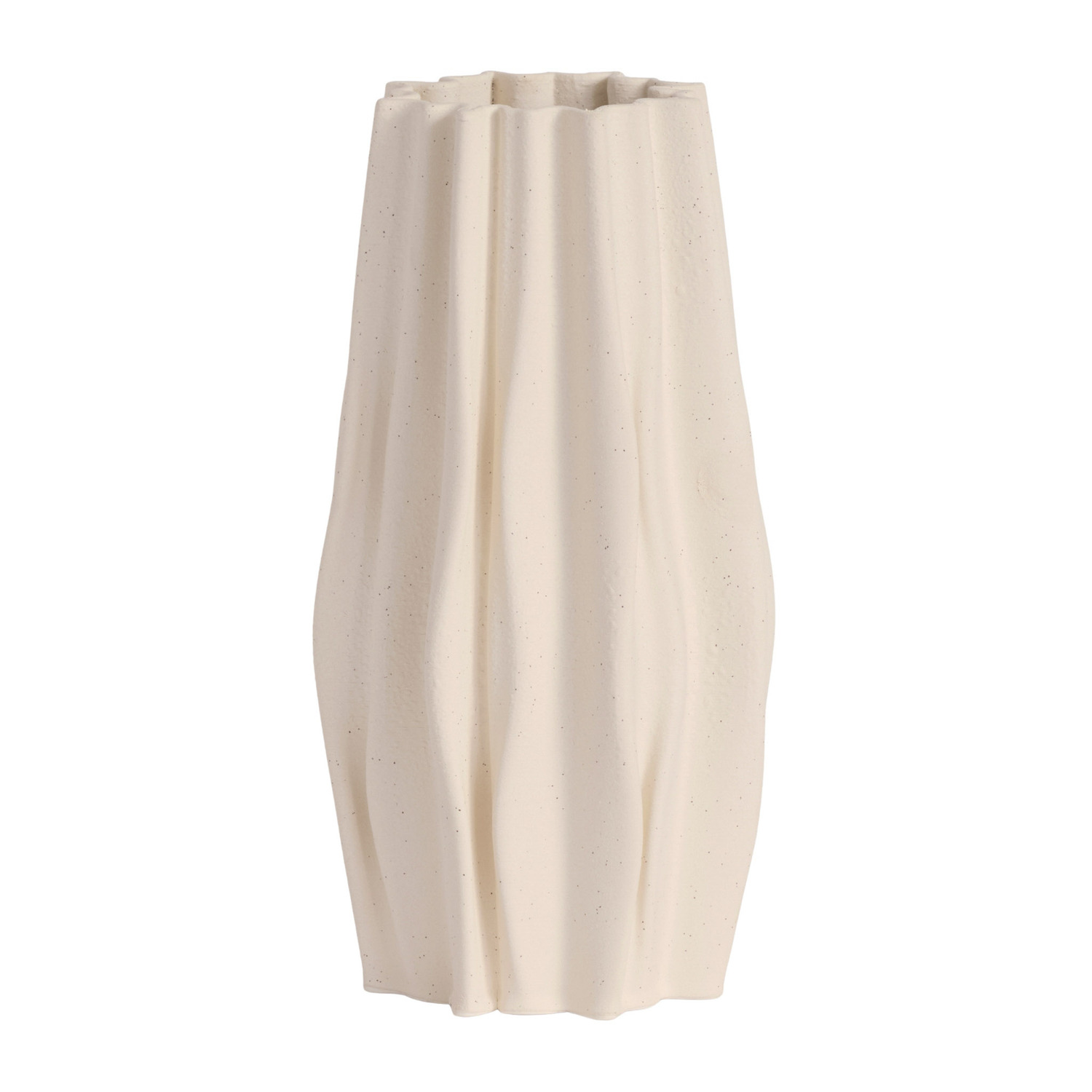 White Fern Ceramic Vase