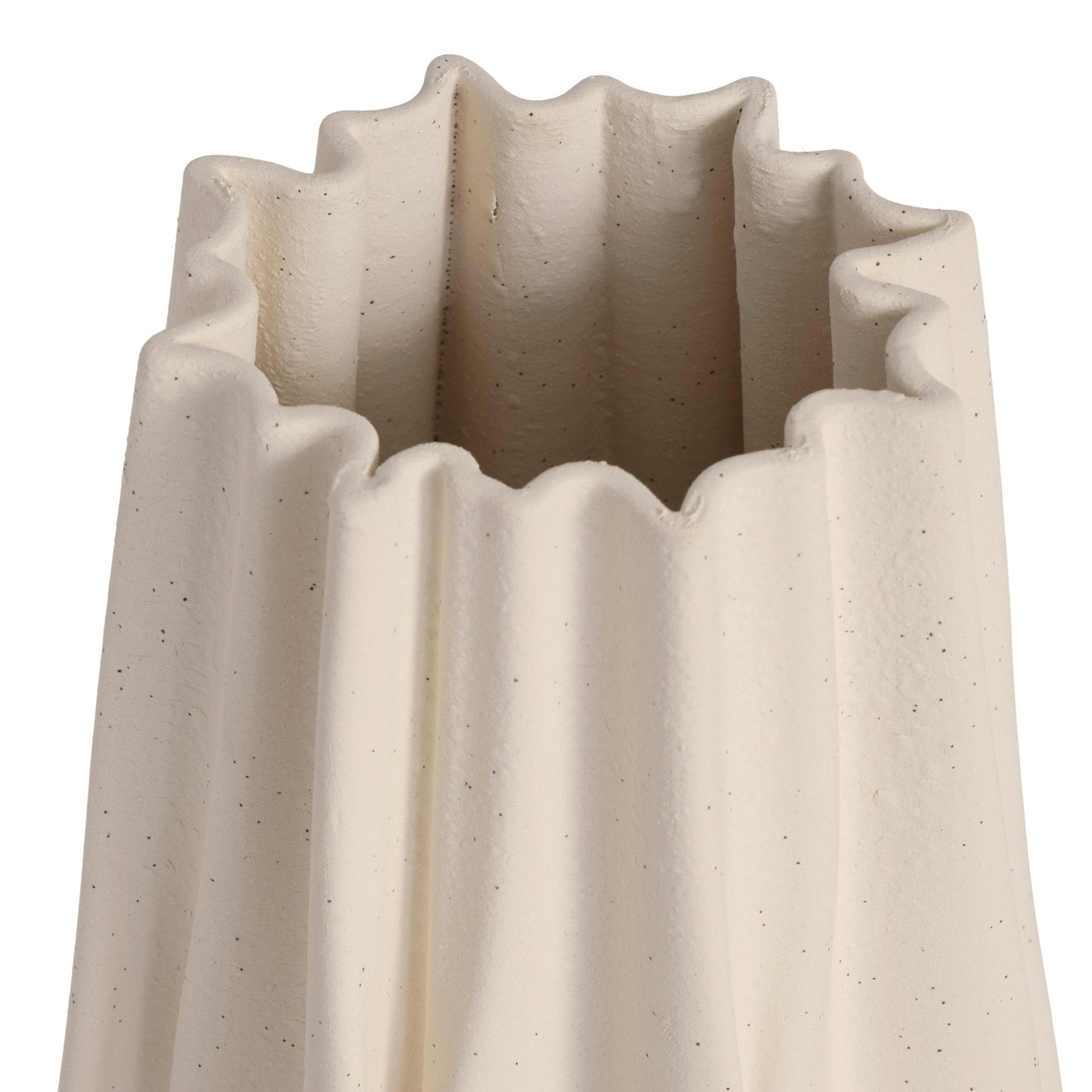 White Fern Ceramic Vase
