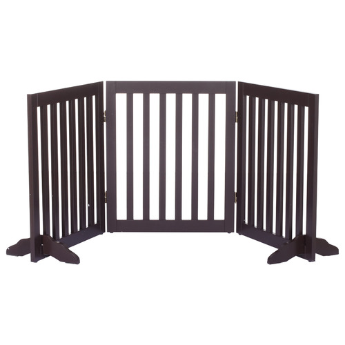 CharliesPetProduct 3 Panel Wooden Freestanding Dog Gate | Temple & Webster